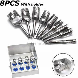 Kit de forets à trépine pour implant dentaire de qualité supérieure 8 pièces ensemble de fraises de coupe d'os chirurgicales polies CE Instruments médicaux de chirurgie buccale - Product Image 3