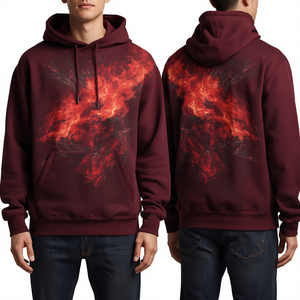Sweat à capuche oversize imprimé évasé en coton épais, le plus vendu, tendance, fournisseur OEM ODM - Product Image 3