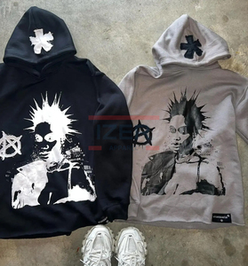 Sweat à capuche lavé à l'acide de haute qualité prix de vente entier sweat à capuche lavé à l'acide tenue décontracté sweat à capuche lavé à l'acide basiques coton mélangé - Product Image 2