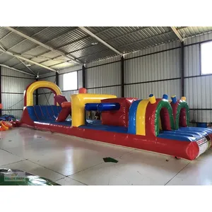 Parcours d'obstacles gonflable commercial 12x3m avec piscine, jeu aquatique extérieur pour enfants, équipement de terrain de jeu flottant - Product Image 3