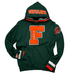 เสื้อฮู้ดเสื้อสวมหัวสีเขียวสำหรับผู้หญิงเสื้อสวมโลโก้มหาวิทยาลัยแบบกำหนดเองสีส้ม - Product Image 1