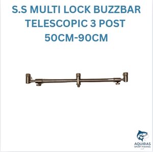 Barra de zumbido de bloqueo múltiple de diseño telescópico de 3 postes de acero inoxidable resistente ajustable 50-90 cm caña de pescar versátil para bagre - Product Image 2