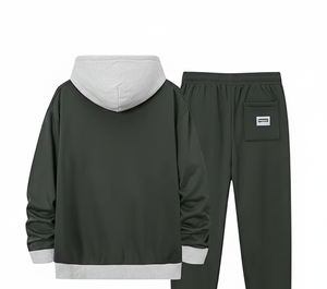 Ensemble de sweat à capuche deux pièces | Vêtements de sport sur mesure | 100% coton respirant antibactérien solide motif hiver chaud polaire - Product Image 4