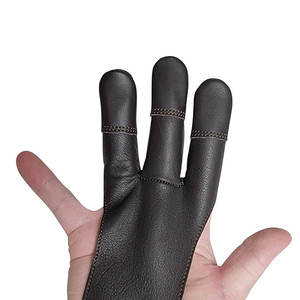 Gants de tir à l'arc à trois doigts, paume en maille respirante avec protection des doigts en cuir, gants durables et confortables pour les archers - Product Image 3