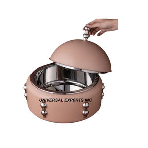 Casserole de table en métal blanc fini Hotpot dernier nouveau design tendance réchauffeur de nourriture en métal de luxe de qualité supérieure - Product Image 6