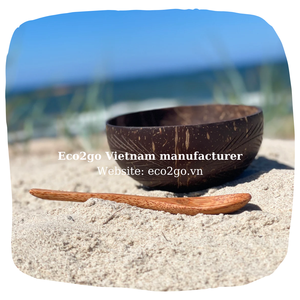 Offre Spéciale 2025 Bol en coquille de noix de coco Petit/Bol en coquille de noix de coco Vietnam avec gravure Logo laser pour contenir de la nourriture, de la crème glacée, de la salade - Product Image 3