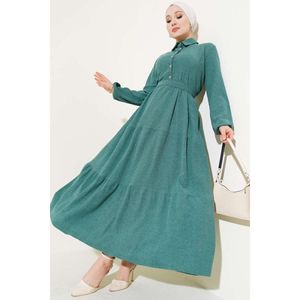 Robe ceinturée à col chemise Émeraude - Product Image 3
