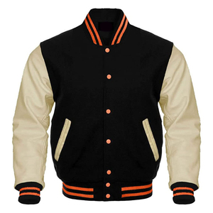 2025 nouvelles vestes d'université de mode pour hommes et logo personnalisé broderie manches en cuir vêtements d'extérieur de baseball - Product Image 1