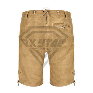 Pantalones Cortos de Cuero Genuino de Ante para Hombre, Estilo Bávaro Oktoberfest, con Tirantes, Traje Tradicional Alemán - Product Image 4
