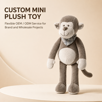 Peluche singe personnalisée de 10 cm, adorable mini-poupée en peluche, conception OEM ODM pour cadeaux en gros