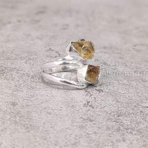 Bague pour femme en argent sterling 925, pierre précieuse citrine naturelle, pierre de naissance de novembre, bijoux faits à la main, cadeau de Noël, cadeau d'anniversaire - Product Image 4