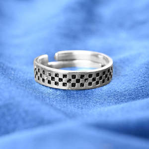 NOVAMART Fine Buy Premium 925 Pure Sterling <b>Silver</b> <b>Rings</b> for <b>Men</b> Geometric Design with Zircon or Pearl Rhodium Gold Plated Multi - Product Image 3