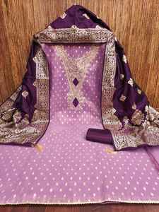 Mesdames Fancy New Original Cotton Summer Wear Broderie Work Dress Material - Product Image 2