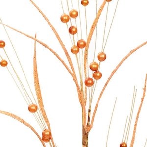 Ornement de décoration d'intérieur durable élégant 75cm de fleur artificielle en cristal orange - Product Image 3