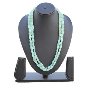 Calsi – ensemble de colliers deux couches en perles naturelles, semi-précieuses, pour femmes et filles, pour mariage et fête - Product Image 1