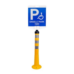 Juego de Señales de Estacionamiento para Discapacitados de Doble Cara, Color Amarillo, Material de Acero, para Estacionamiento de Automóviles, Guía de Estacionamiento para Vehículos Motorizados - Product Image 4