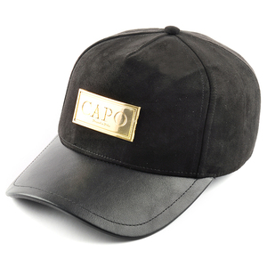 2025หมวกเบสบอลคุณภาพสูงหมวกปีกโค้งแบบคลาสสิกธรรมดา5แผงหนังติดโลโก้บนหนังกลับดีไซน์ตามสั่ง - Product Image 2