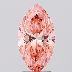 Igi FV PK เพชรสีชมพูสดใส1.08 CT Marquise Lab VS2หลวมสำหรับการทำเครื่องประดับในห้องปฏิบัติการแหวน - Product Image 1