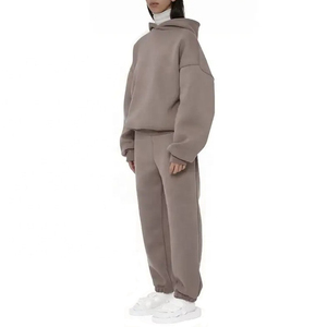 Chándal personalizado de lana y algodón OEM, jersey de gran tamaño, Sudadera con capucha, chándal, pantalones de chándal de 2 piezas, conjunto de chándal para correr y Fitness - Product Image 4