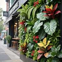2 panneaux muraux de plantes artificielles en plastique, style clôture en bois, pour décoration verticale intérieure et extérieure