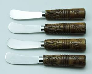 Juego de cubiertos de mantequilla de acero inoxidable con mango de bambú Nuevo diseño Cubiertos Cuchillos para el hogar Hotel Restaurante Vajilla - Product Image 5