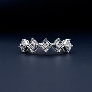 0.40CT Carre Cut Lab Grown Diamond Eternity Band Para Boda nupcial Promise 5 Stone Engagement Band - Product Image 1