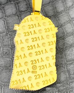 Lujo personalizado 925 plata esterlina Jesús colgante 14K chapado en oro princesa corte diamante simulado moissanita piedra estilo Hip Hop - Product Image 4