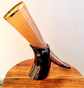 Corne à boire nordique avec support et étui en cuir Corne à boire de qualité supérieure Corne à boire authentique pour la fête de la bière Mead - Product Image 6