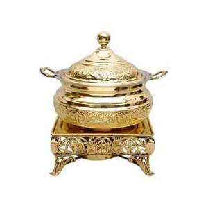 Plato de Chafing de metal para hotel, soporte de Gel de combustible de latón y cuchara de servicio, de acero y cobre - Product Image 4