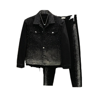 Veste en jean à la mode d'hiver pour hommes avec col en fourrure personnalisable vente en gros d'usine style jean doublure en fausse fourrure veste unie pour hommes