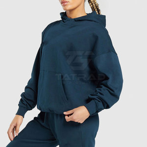 Sudadera con Capucha Extra Grande para Mujer, Diseño Nuevo, Color Sólido, 100% Algodón, Ropa Urbana, Resistente al Viento, Alta Calidad, Elegante, Venta al Por Mayor - Product Image 2