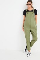 Salopette en jean pour femme, coupe crayon mi-serrée, respirante, écologique, couleur foncée, avec bretelles, décontractée, pour l'été, avec boutons sur le devant