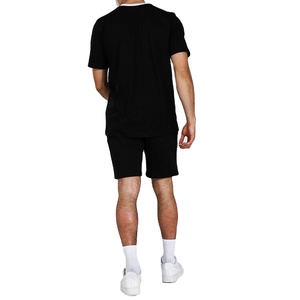 Conjunto de Dos Piezas de Camiseta y Pantalones Cortos Transpirables de Verano para Hombre, Talla Grande, Color Negro - Product Image 6