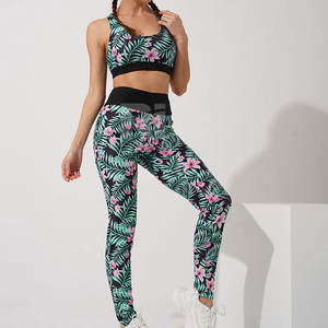 Servicio OEM Ropa profesional Tallas grandes Mujeres Sublimación Yoga Set Transpirable Secado rápido Mujeres Sublimación Yoga Set - Product Image 6