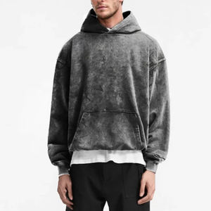 Custom Essentials Hoodie Fashion Acid Wash Sudadera con capucha Streetwear Oversized Heavyweight 420 Gsm Sudaderas con capucha en blanco Unisex - Product Image 4