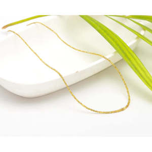 Collier en argent sterling 925 avec perles facettées en forme de diamant jaune de 16 pouces, 1,8-2,4 mm - Product Image 3