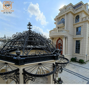 Gazebo élégant en fonte KHP pour jardin, galvanisé, durable, résistant aux intempéries, écologique, montage facile, cadre en métal fabriqué au Vietnam - Product Image 5