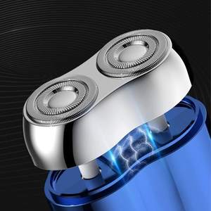 Mini rasoir électrique portable à double lame, rechargeable par USB, étanche IPX7, lavable, tondeuse à barbe pour le visage, rasoir rotatif - Product Image 3