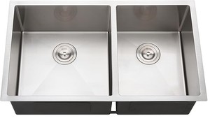 Fregadero de doble cuenco de acero inoxidable 304 hecho a mano TRIHO resistente a los arañazos con sistema de drenaje fácil para cocinas domésticas - Product Image 3