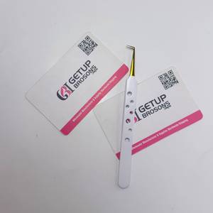 Pince à cils GETUP BROSONS IMPEX en acier inoxydable, précision 90 degrés, pointe dorée, anti-magnétique, anti-statique, prise en main parfaite, lisse - Product Image 6