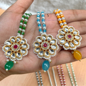 Collares de Perlas Hechos a Mano con Cuentas de Latón y Trabajo Kundan, Joyería Multicolor, Recuerdos de Fiesta para Mujeres y Niñas para Bodas - Product Image 4