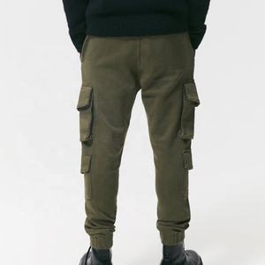 Gran oferta de pantalones Cargo con diseño de logotipo personalizado para hombre, pantalones ligeros de algodón polar, mezclilla suave, estilo informal, pantalón con cierre de cordón frontal plano - Product Image 2