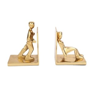Sujetalibros Decorativos de Caballo Dorado, Escultura de Animales para Sala de Estar, Estante de Oficina - Product Image 4