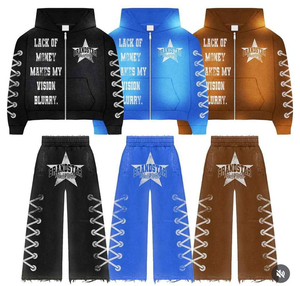 Custom Lightweight Vintage Style Solid Color Cotton Tracksuits Set Hooded Collar Breathable Quick Dry <b>for</b> Winter Eco-Friendly - Product Image 5