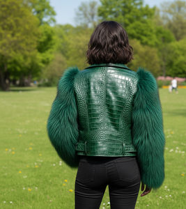 Chaqueta de Cuero Personalizable para Mujer 2024, Estilo Moderno, Color Naranja, Teñido Regular, Bordado, Forro de Viscosa, Alta Calidad - Product Image 2