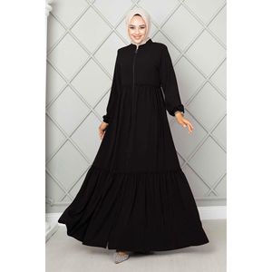 Hijab Noir à Volants Détaillés Abaya Vêtements Africains au Design Unique - Product Image 3