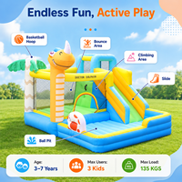 Château gonflable pour usage domestique avec toboggan et piscine à balles, tissu Oxford 420D+840D pour enfants, intérieur et extérieur