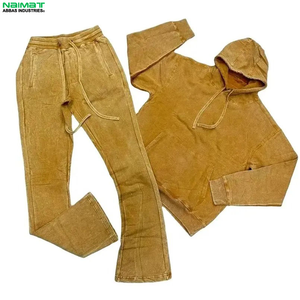 Nouveau survêtement élégant pour homme en coton délavé à l'acide, fabriqué directement en usine / Couleur personnalisée pour survêtement homme délavé à l'acide OEM - Product Image 4