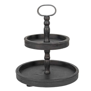 Support à gâteau en bois de 13 pouces fait à la main avec 2 assiettes de couleur et de taille personnalisées pour 2 gâteaux Outils de gâteau en gros - Product Image 6