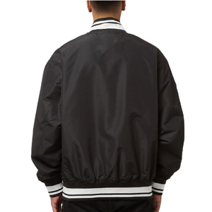 Custom Logo Embroidery Blank College Men's Satin Polyester <b>Baseball</b> <b>Bomber</b> <b>Jacket</b> - Product Image 2